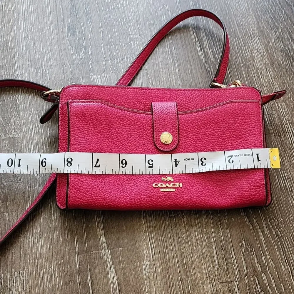 Coach Convertible Noa Pop Up Messenger In hot pink magenta purse wallet wristlet - Picture 8 of 16